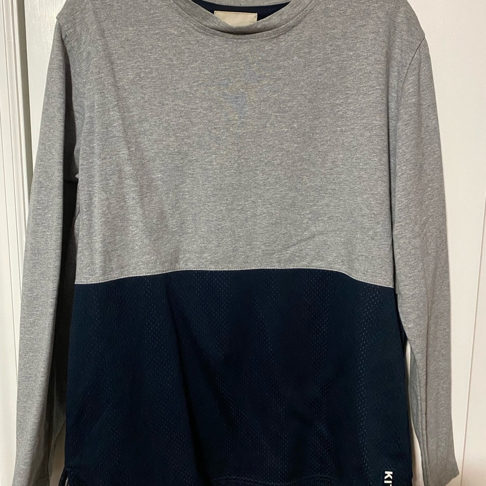 Kith Two-Tone Long Sleeve Shirt in Gray and Navy